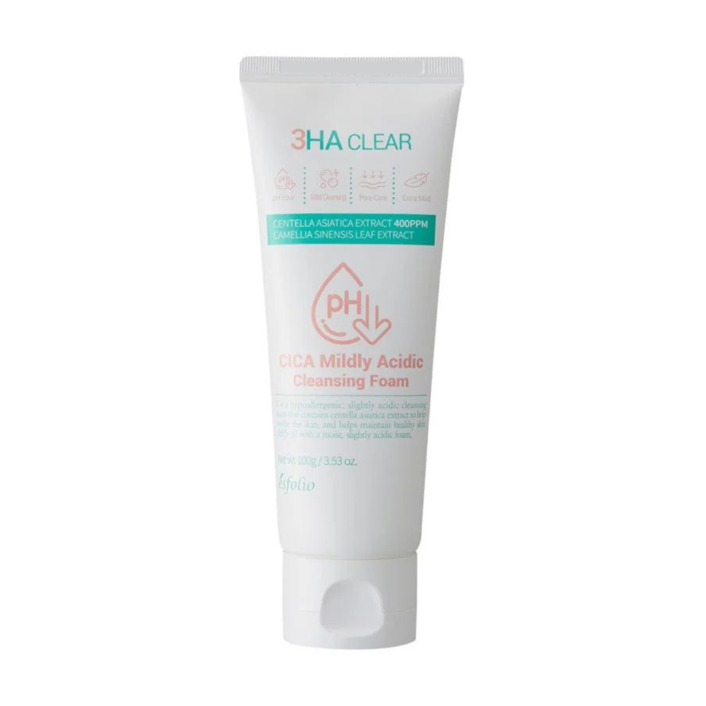 Пінка для вмивання Esfolio 3HA Clear Cica Mildly Acidic Cleansing Foam з кислотами, 100 мл